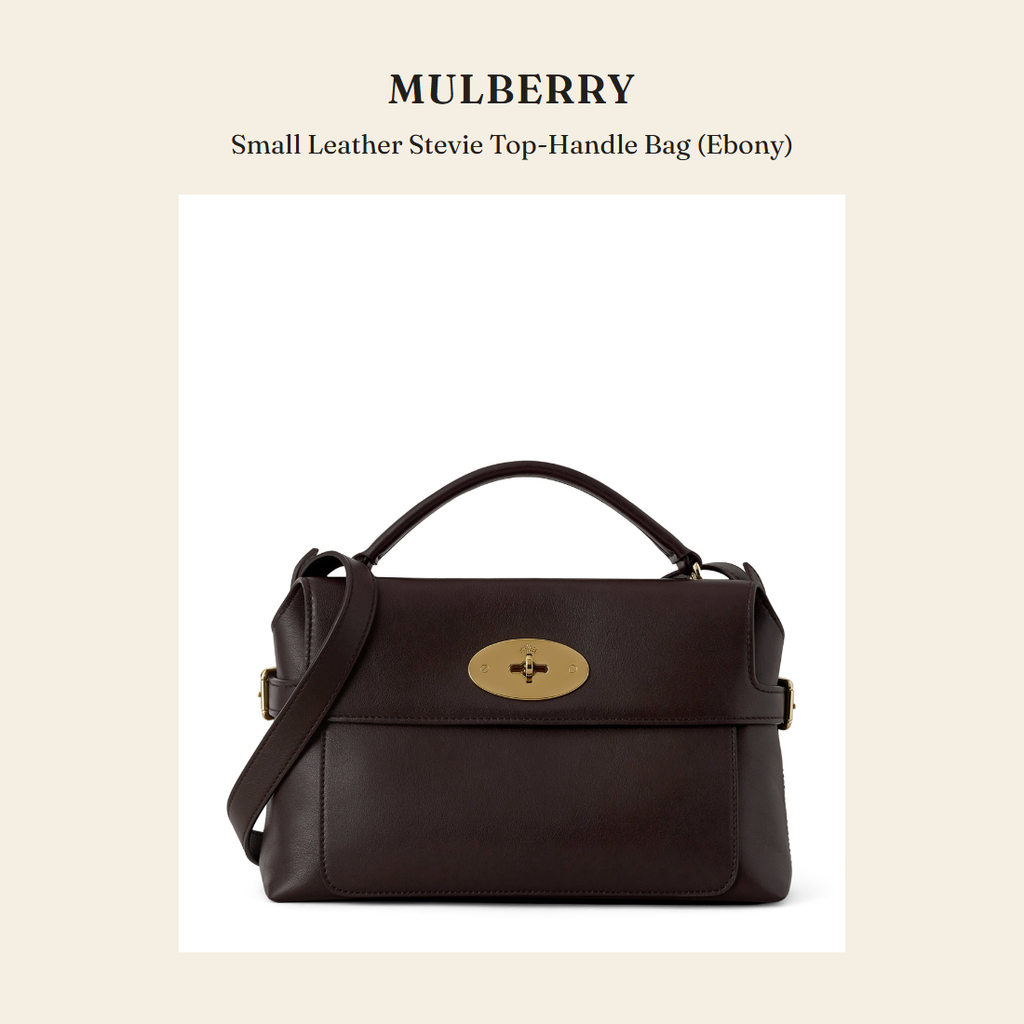 멀버리(Mulberry) Small Leather Stevie Top-Handle Bag (Ebony) - 영국 정품 직수입 | Lhea UK(레아영국)