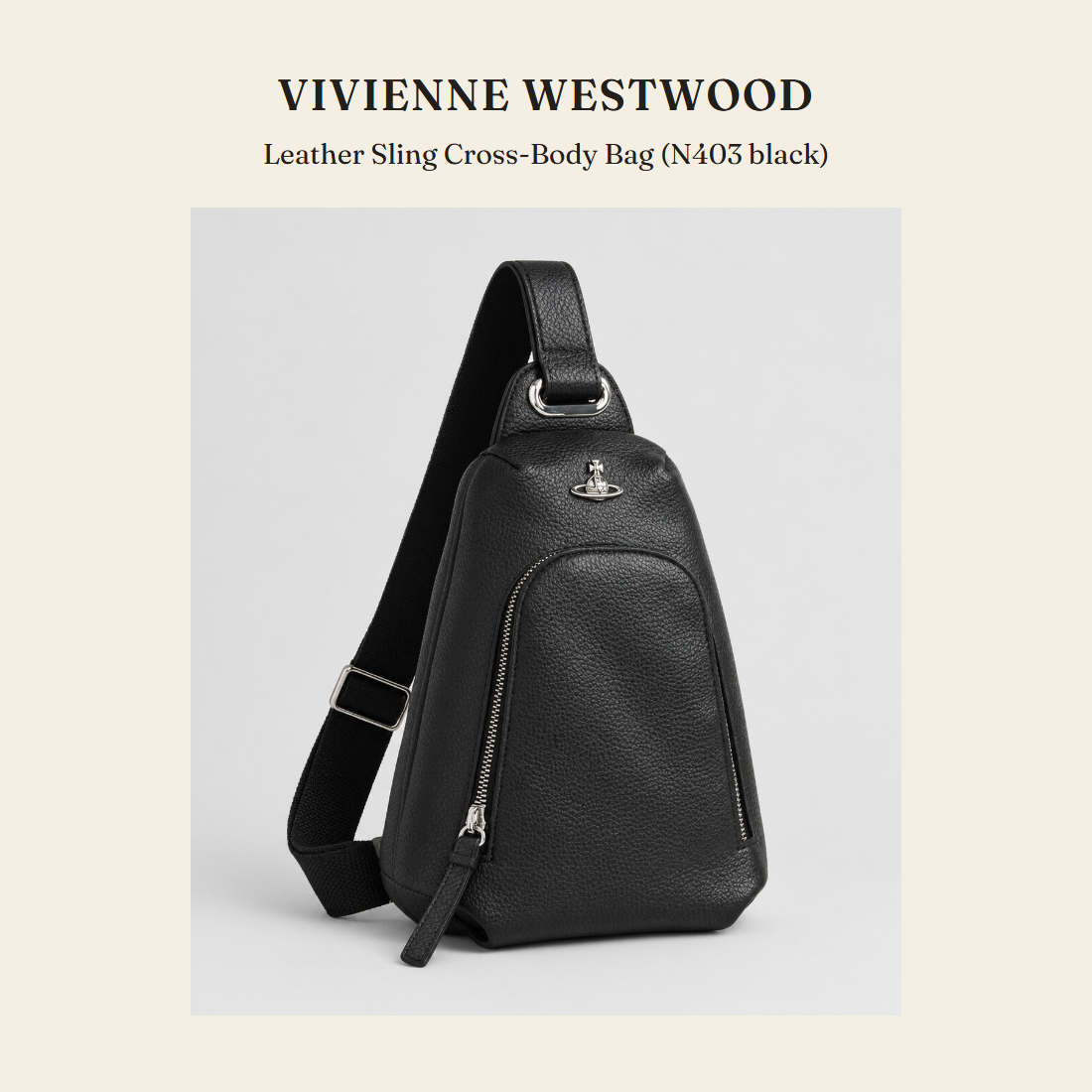 비비안 웨스트우드(Vivienne Westwood) Leather Sling Cross-Body Bag (N403 black) - 영국 정품 직수입 | Lhea UK(레아영국)