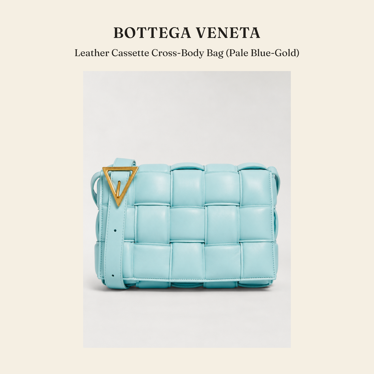 보테가 베네타(Bottega Veneta) Leather Cassette Cross-Body Bag (Pale Blue-Gold) - 영국직구 정품 | 레아영국