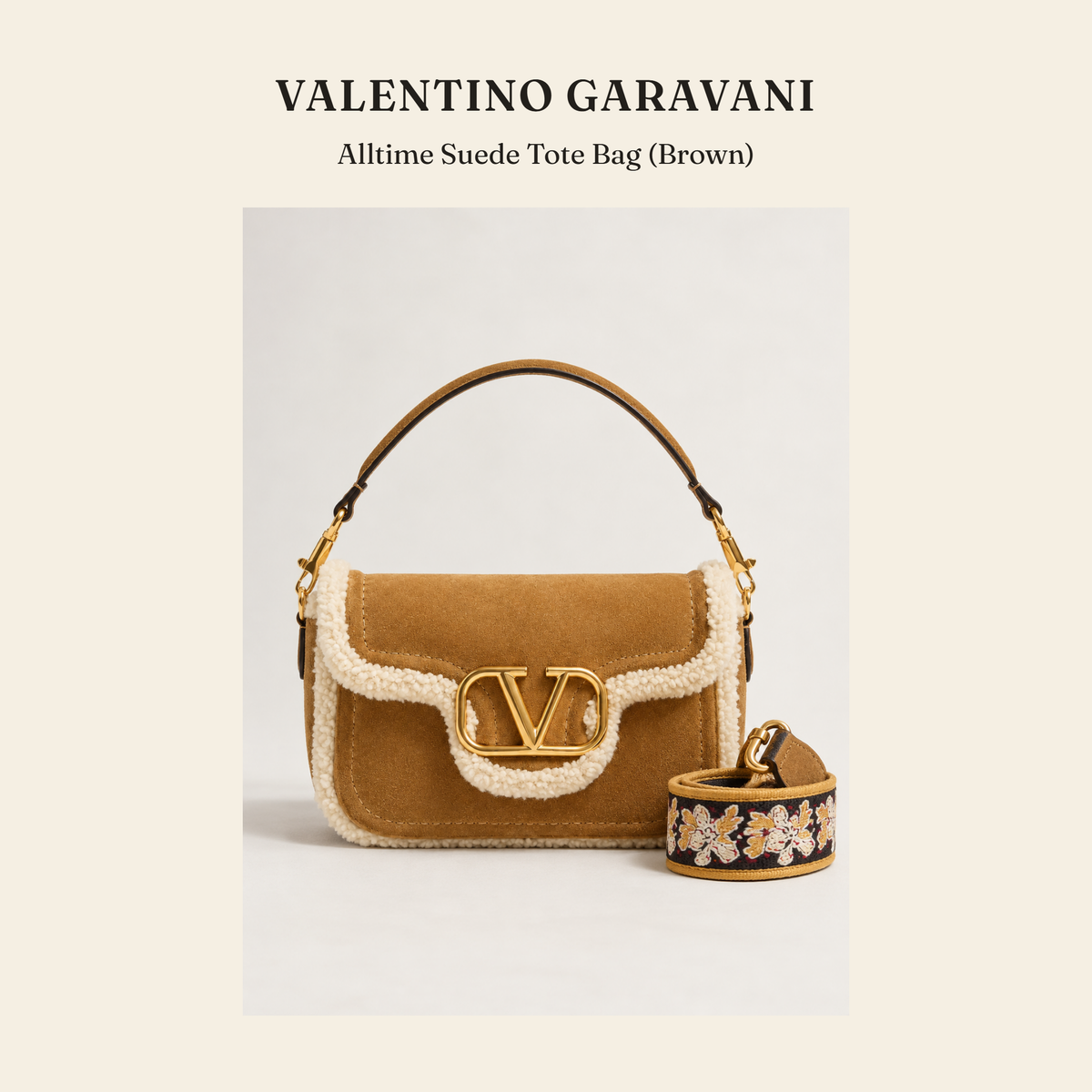 발렌티노 가라바니(Valentino Garavani) Alltime Suede Tote Bag (Brown) 토트백 - 영국직구 정품 | 레아영국