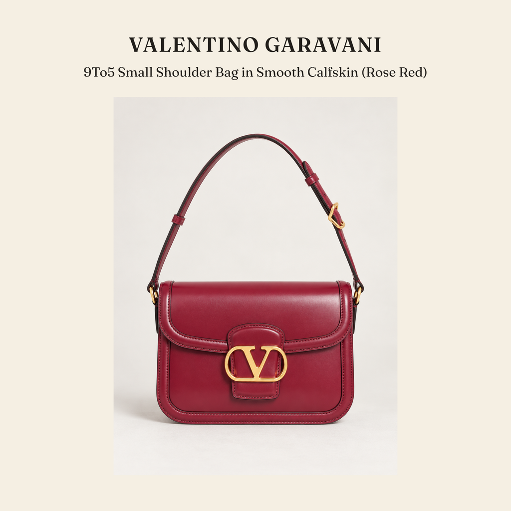 발렌티노 가라바니(Valentino Garavani) 9To5 Small Shoulder Bag in Smooth Calfskin (Rose Red) 숄더백 - 영국직구 정품 | 레아영국
