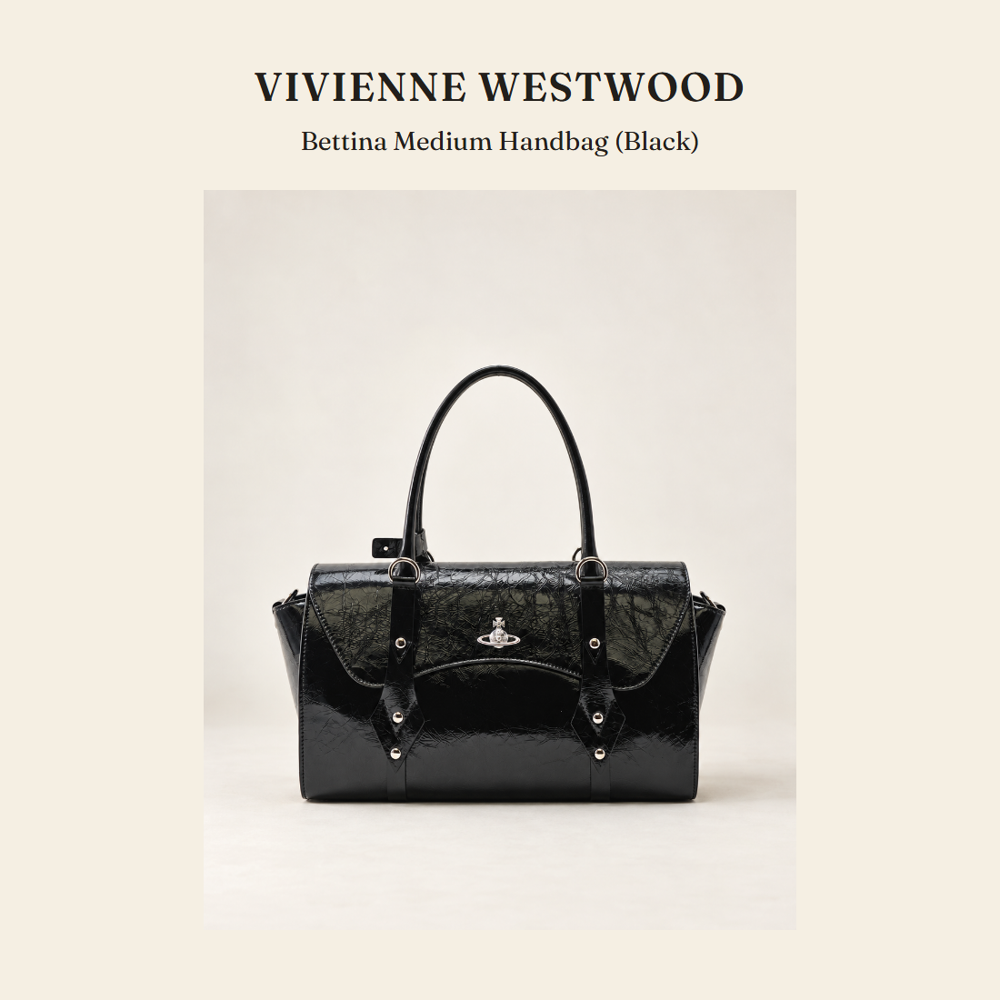 비비안 웨스트우드(Vivienne Westwood) Bettina Medium Handbag (Black) - 영국 정품 직수입 | Lhea UK(레아영국)