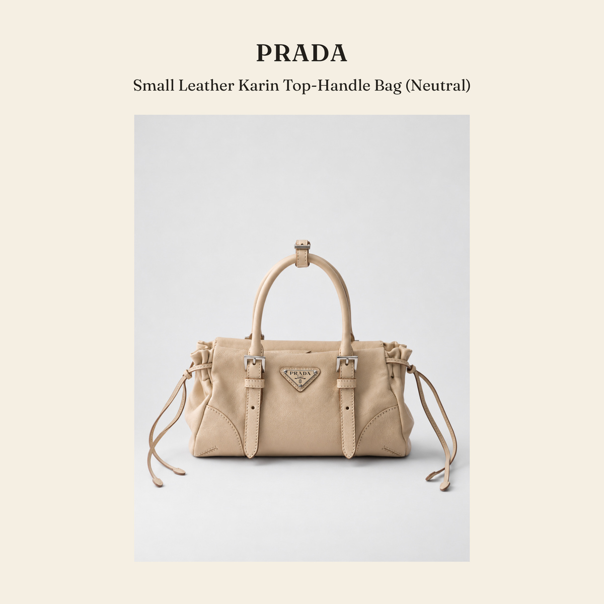 프라다(Prada) Small Leather Karin Top-Handle Bag (Neutral) - 영국직구 정품 | 레아영국