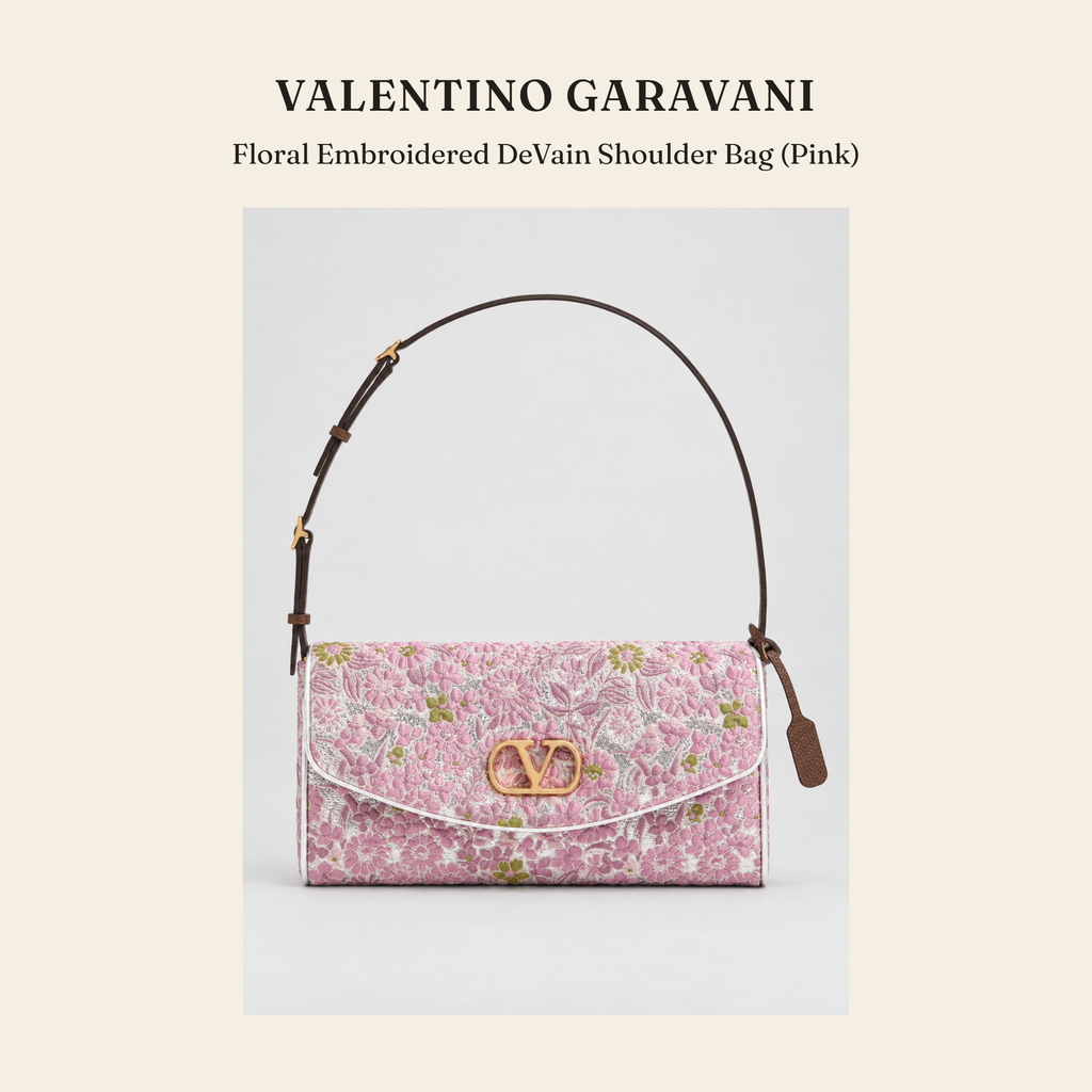 발렌티노 가라바니(Valentino Garavani) Floral Embroidered DeVain Shoulder Bag (Pink) 숄더백 - 영국직구 정품 | 레아영국