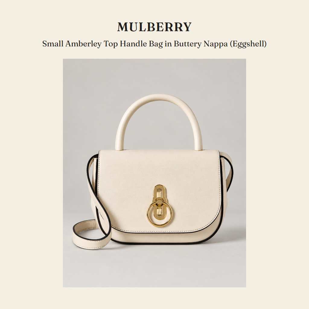멀버리(Mulberry) Small Amberley Top Handle Bag in Buttery Nappa (Eggshell) - 영국 정품 직수입 | Lhea UK(레아영국)