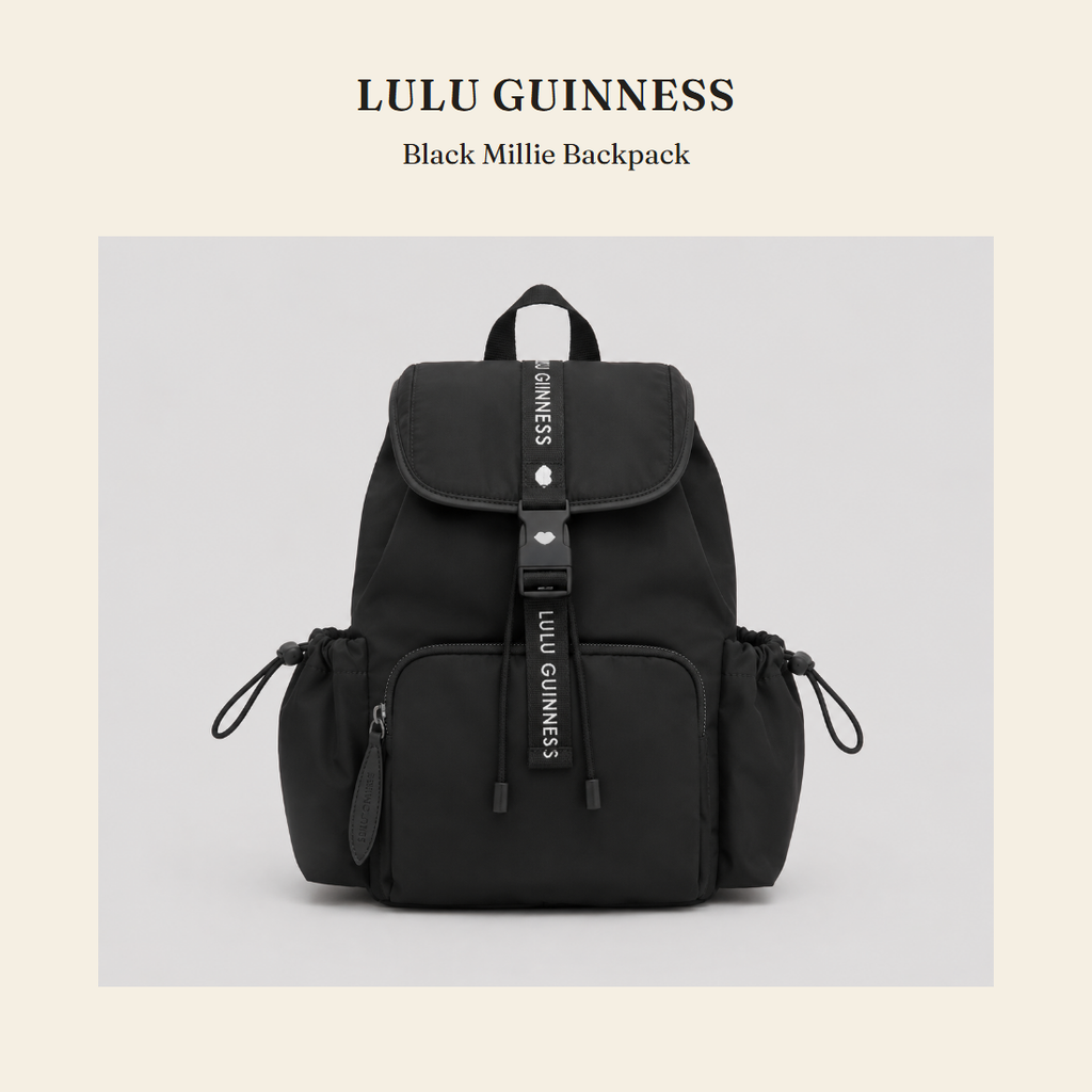 룰루 기네스(Lulu Guinness) Black Millie Backpack 백팩 - 영국 정품 직수입 | Lhea UK(레아영국)