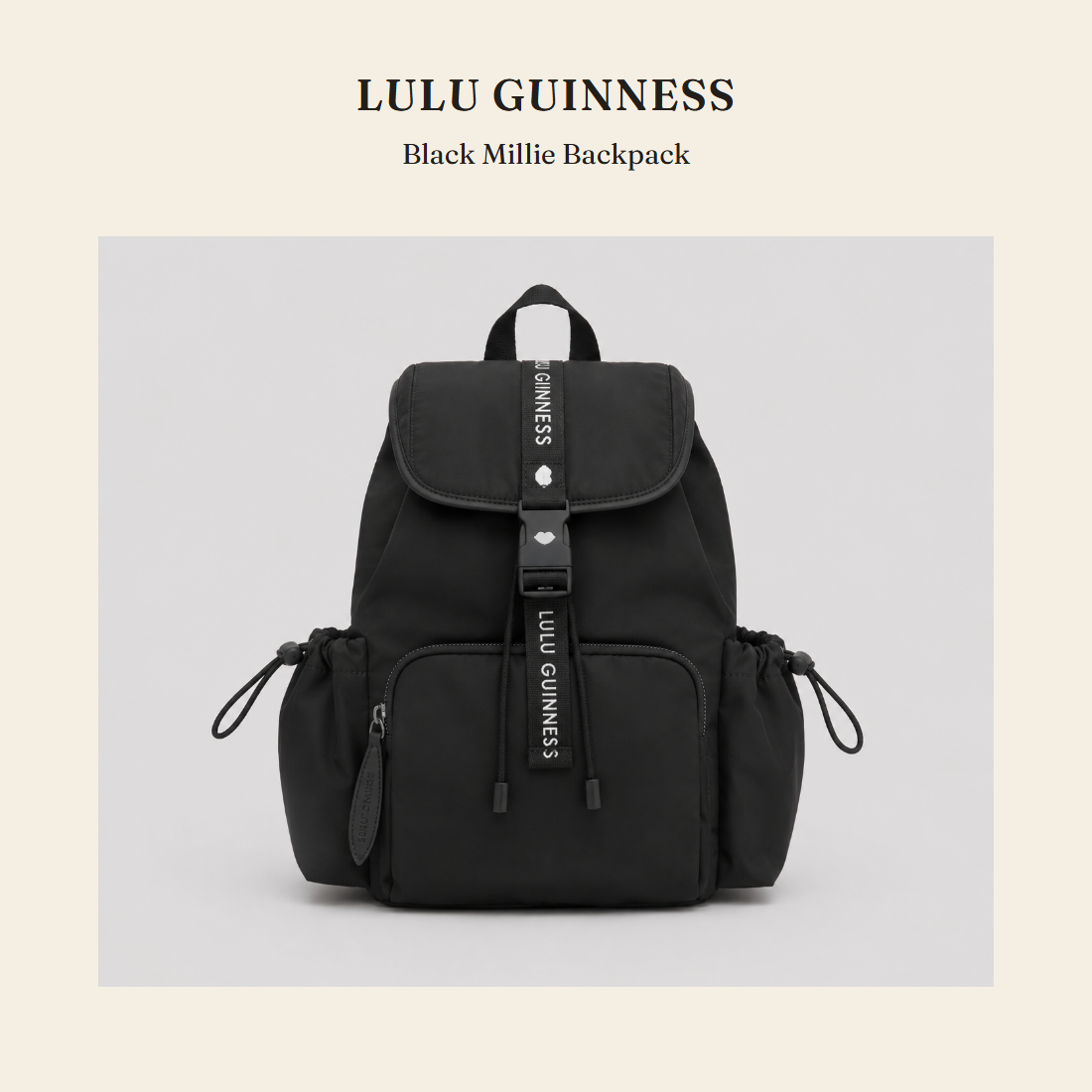 룰루 기네스(Lulu Guinness) Black Millie Backpack 백팩 - 영국 정품 직수입 | Lhea UK(레아영국)