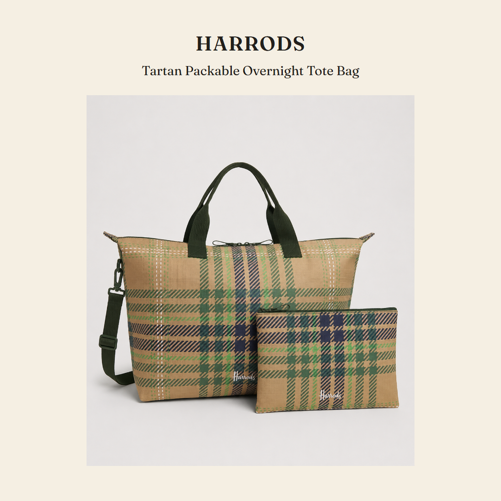 해로즈(Harrods) Tartan Packable Overnight Tote Bag 토트백 - 영국 정품 직수입 | Lhea UK(레아영국)