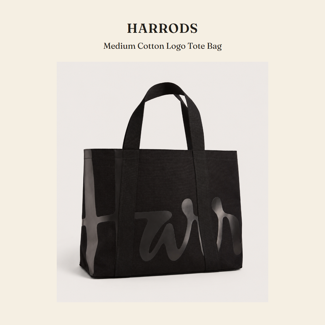해로즈(Harrods) Medium Cotton Logo Tote Bag 토트백 - 영국 정품 직수입 | Lhea UK(레아영국)