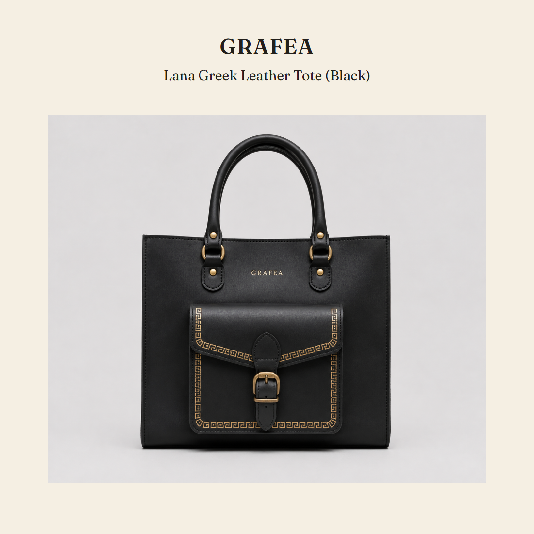 그라페아(Grafea) Lana Greek Leather Tote (Black) 토트백 - 영국 정품 직수입 | Lhea UK(레아영국)