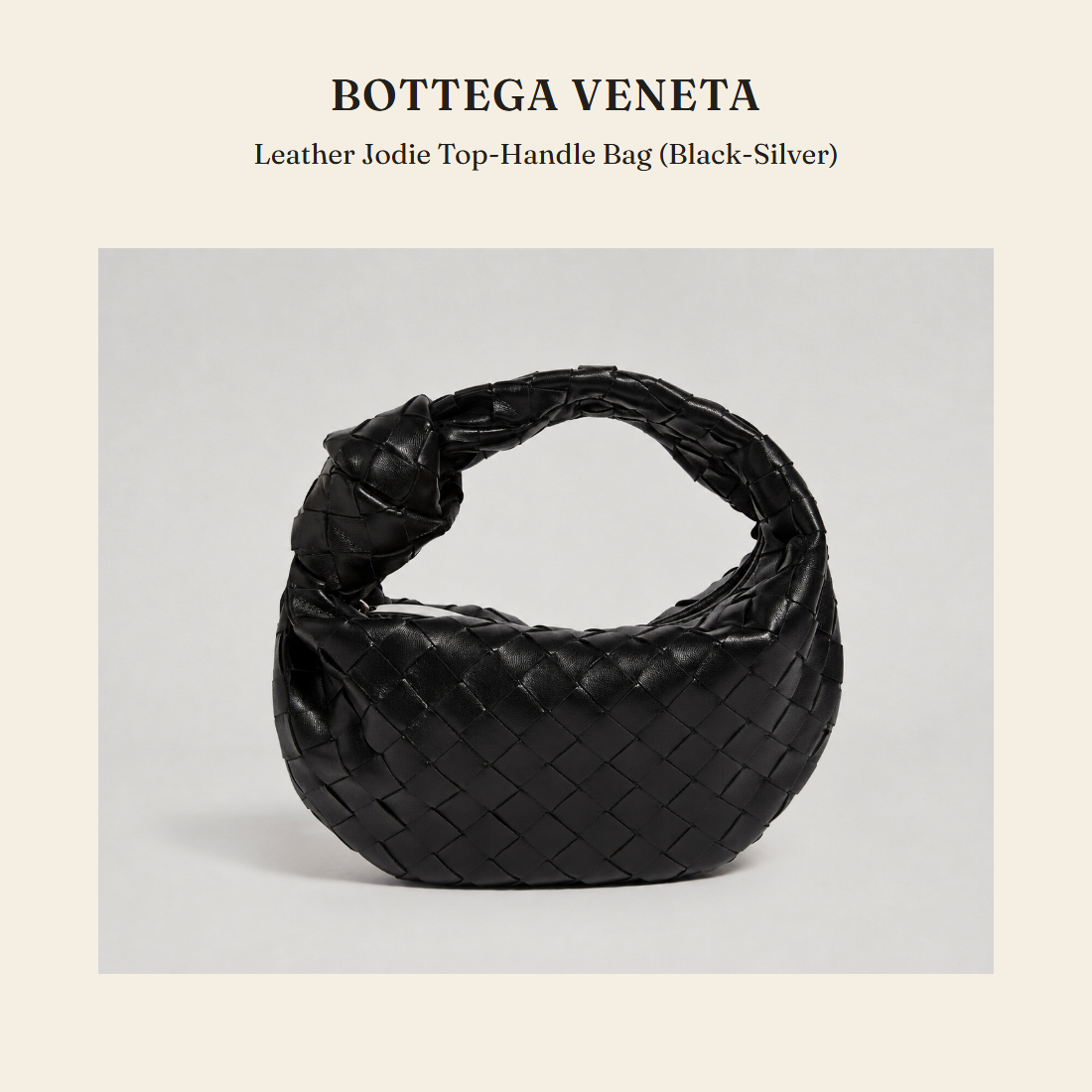 보테가 베네타(Bottega Veneta) Leather Jodie Top-Handle Bag (Black-Silver) - 영국 정품 직수입 | Lhea UK(레아영국)