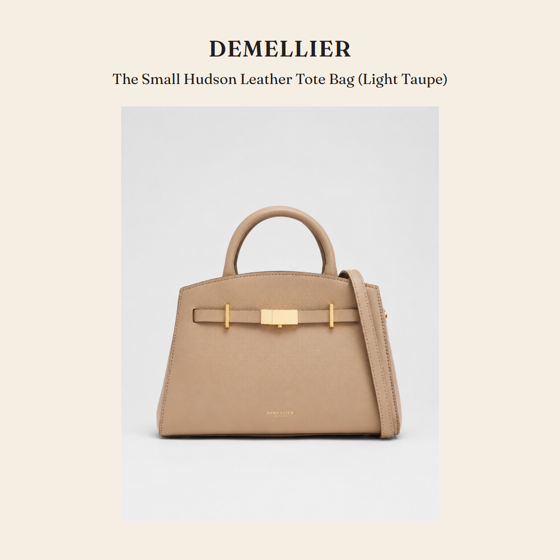 드멜리에(DeMellier) The Small Hudson Leather Tote Bag (Light Taupe) 토트백 - 영국 정품 직수입 | Lhea UK(레아영국)