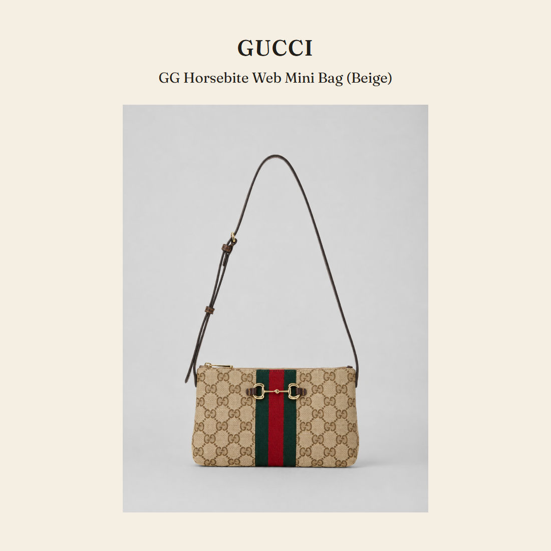 구찌(Gucci) GG Horsebite Web Mini Bag (Beige) 숄더백 - 영국 정품 직수입 | Lhea UK(레아영국)