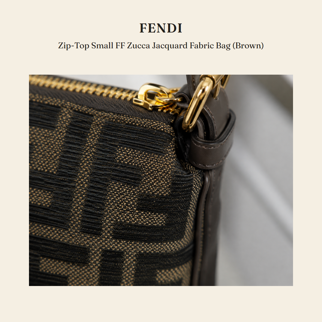 펜디(Fendi) Zip-Top Small FF Zucca Jacquard Fabric Bag (Brown) 토트백 - 영국 정품 직수입 | Lhea UK(레아영국)