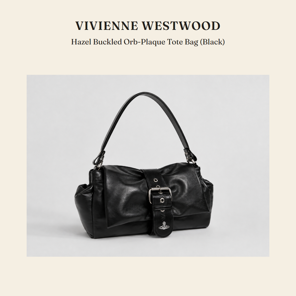 비비안 웨스트우드(Vivienne Westwood) Hazel Buckled Orb-Plaque Tote Bag (Black) 토트백 - 영국 정품 직수입 | Lhea UK(레아영국)
