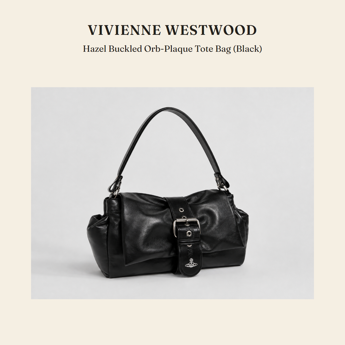 비비안 웨스트우드(Vivienne Westwood) Hazel Buckled Orb-Plaque Tote Bag (Black) 토트백 - 영국 정품 직수입 | Lhea UK(레아영국)