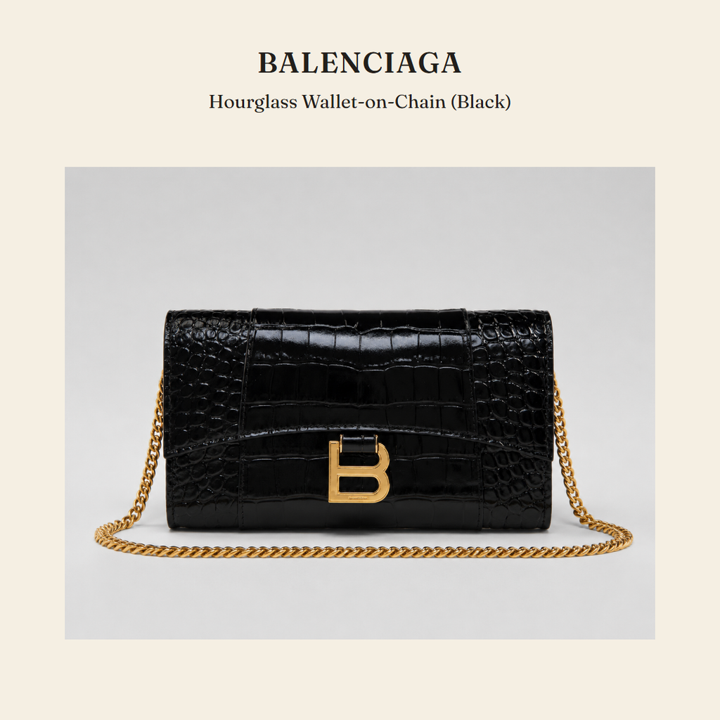 발렌시아가(Balenciaga) Hourglass Wallet-on-Chain (Black) - 영국 정품 직수입 | Lhea UK(레아영국)