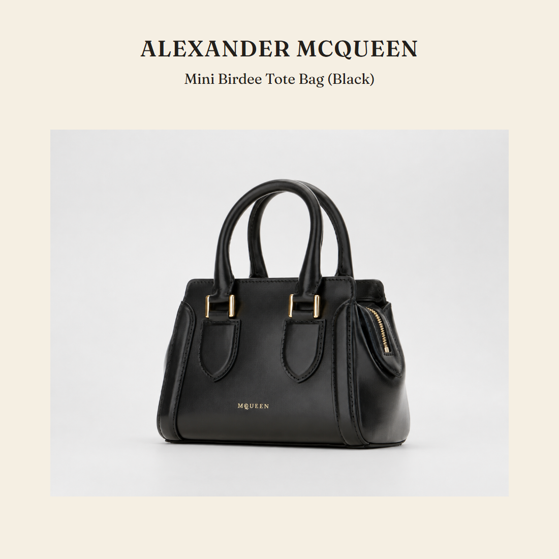 알렉산더 맥퀸(Alexander McQueen) Mini Birdee Tote Bag (Black) 토트백 - 영국 정품 직수입 | Lhea UK(레아영국)