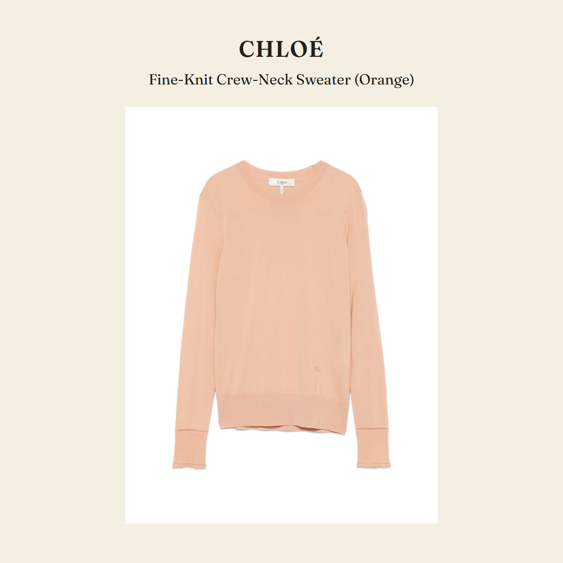 클로에(Chloé) Fine-Knit Crew-Neck Sweater (Orange) 니트웨어 - 영국 정품 직수입 | Lhea UK(레아영국)