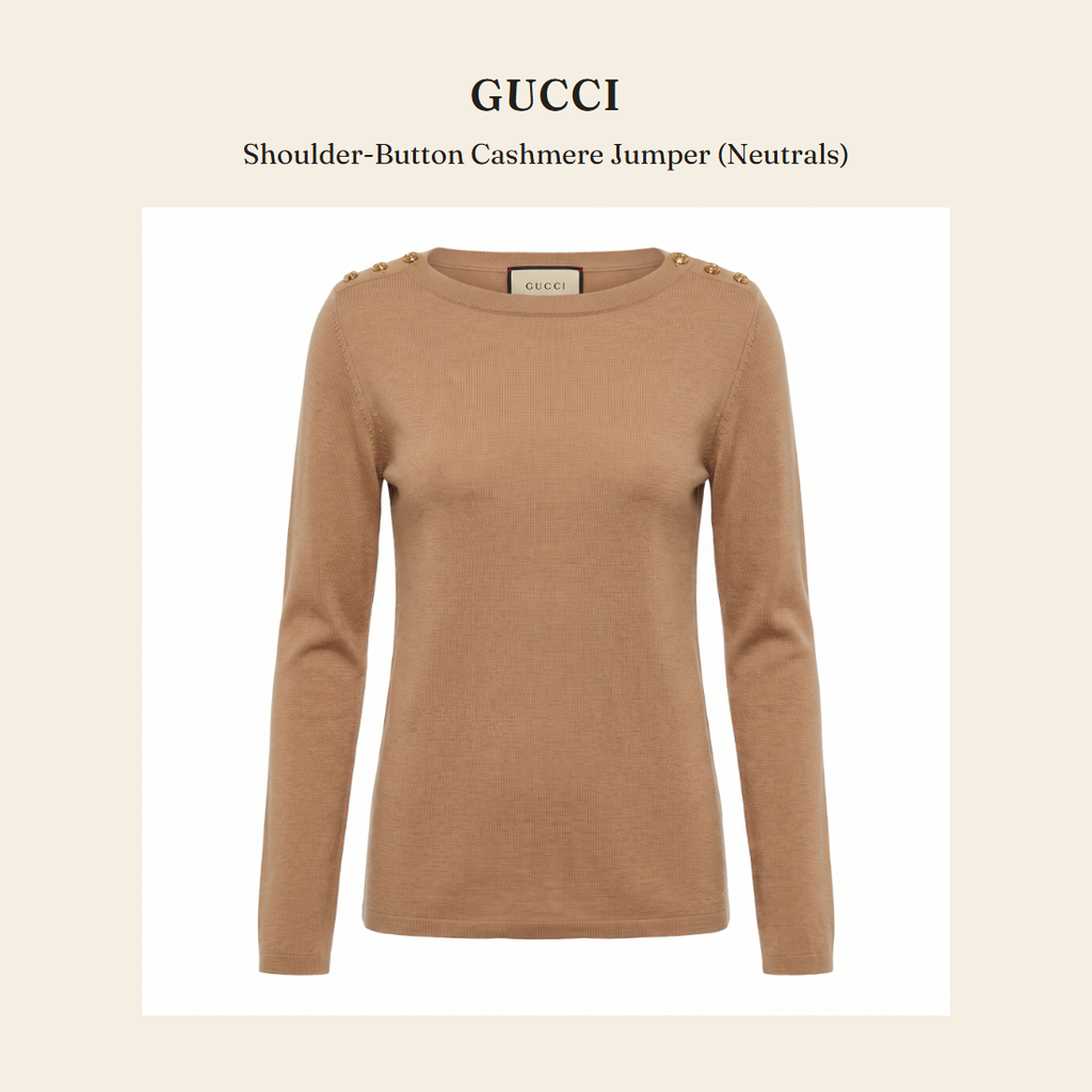 구찌(Gucci) Shoulder-Button Cashmere Jumper (Neutrals) 니트웨어 - 영국 정품 직수입 | Lhea UK(레아영국)