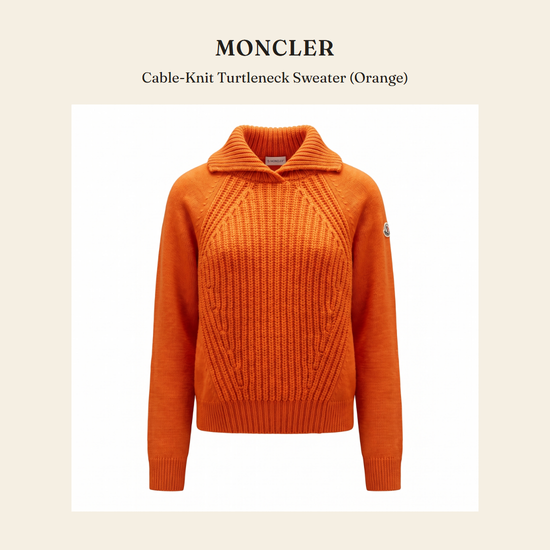 몽클레르(Moncler) Cable-Knit Turtleneck Sweater (Orange) 니트웨어 - 영국 정품 직수입 | Lhea UK(레아영국)