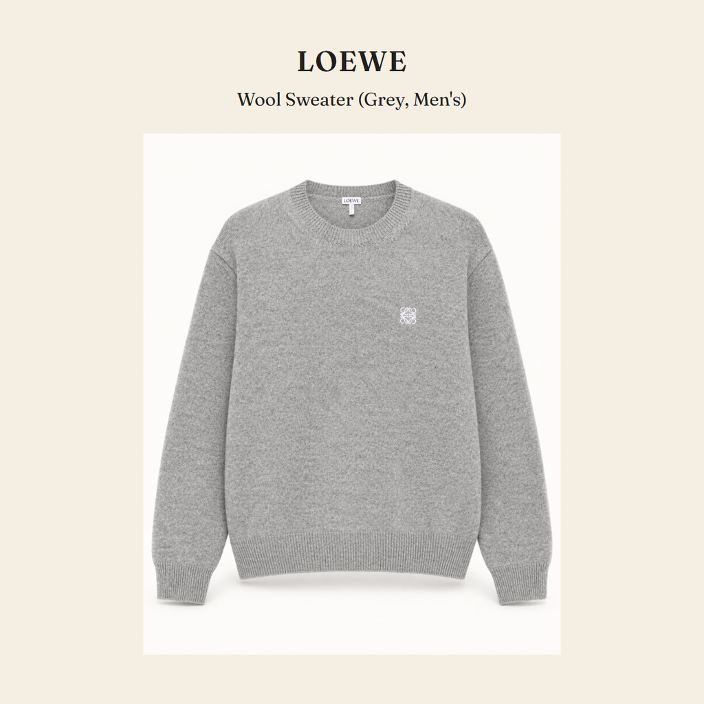 로에베(Loewe) Wool Sweater (Grey, Men's) - 영국 정품 직수입 | Lhea UK(레아영국)