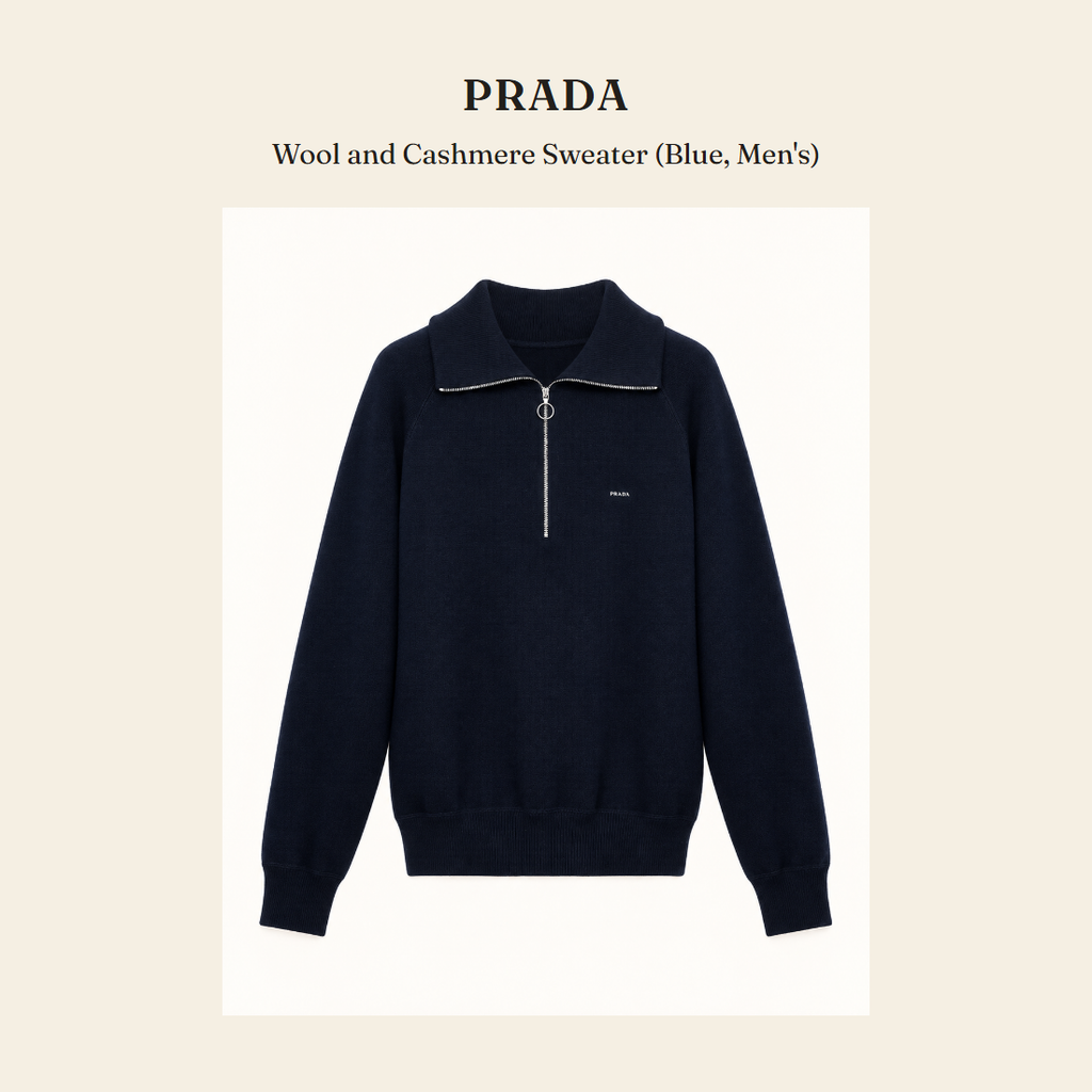 프라다(Prada) Wool and Cashmere Sweater (Blue, Men's) - 영국 정품 직수입 | Lhea UK(레아영국)