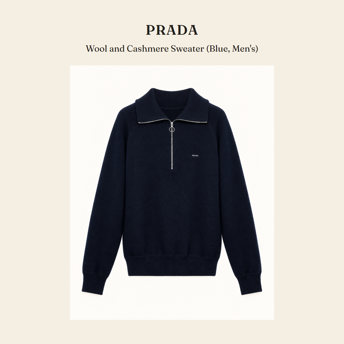 프라다(Prada) Wool and Cashmere Sweater (Blue, Men's) - 영국 정품 직수입 | Lhea UK(레아영국)