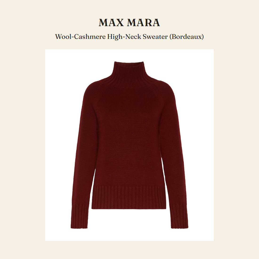 막스마라(Max Mara) Wool-Cashmere High-Neck Sweater (Bordeaux) 니트웨어 - 영국 정품 직수입 | Lhea UK(레아영국)