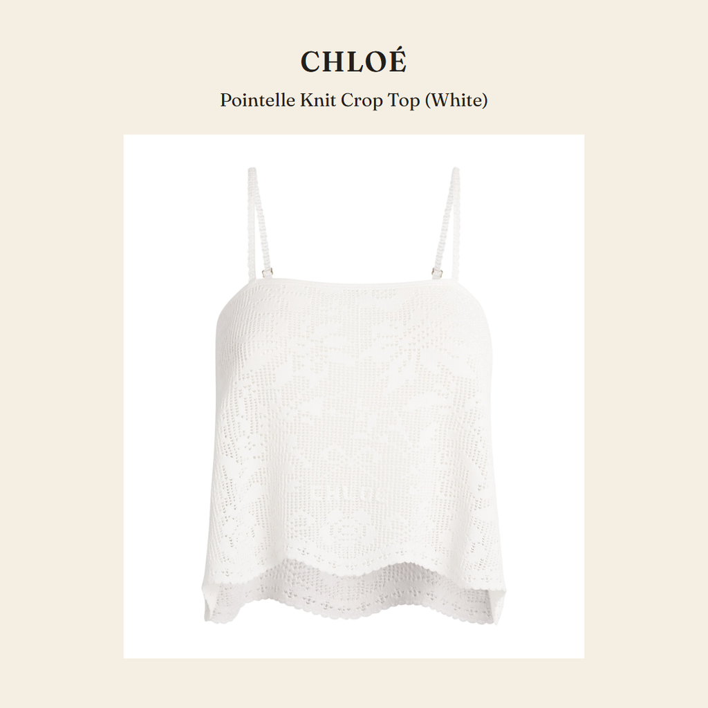 클로에(Chloé) Pointelle Knit Crop Top (White) - 영국 정품 직수입 | Lhea UK(레아영국)