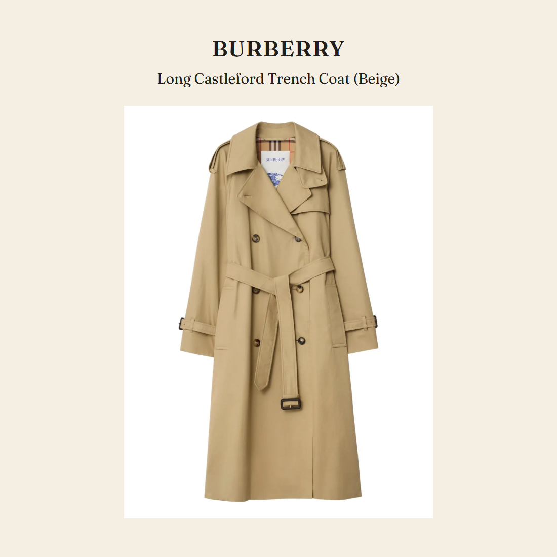 버버리(Burberry) Long Castleford Trench Coat (Beige) - 영국 정품 직수입 | Lhea UK(레아영국)