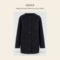 구찌(Gucci) Single-Breasted Wool Coat (Navy Blue) - 영국 정품 직수입 | Lhea UK(레아영국)