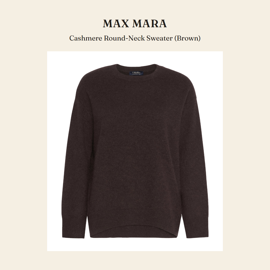 막스마라(Max Mara) Cashmere Round-Neck Sweater (Brown) 니트웨어 - 영국 정품 직수입 | Lhea UK(레아영국)