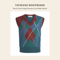 비비안 웨스트우드(Vivienne Westwood) Wool-Cotton Argyle Sweater Vest (Multi, Men's) 니트웨어 - 영국 정품 직수입 | Lhea UK(레아영국)