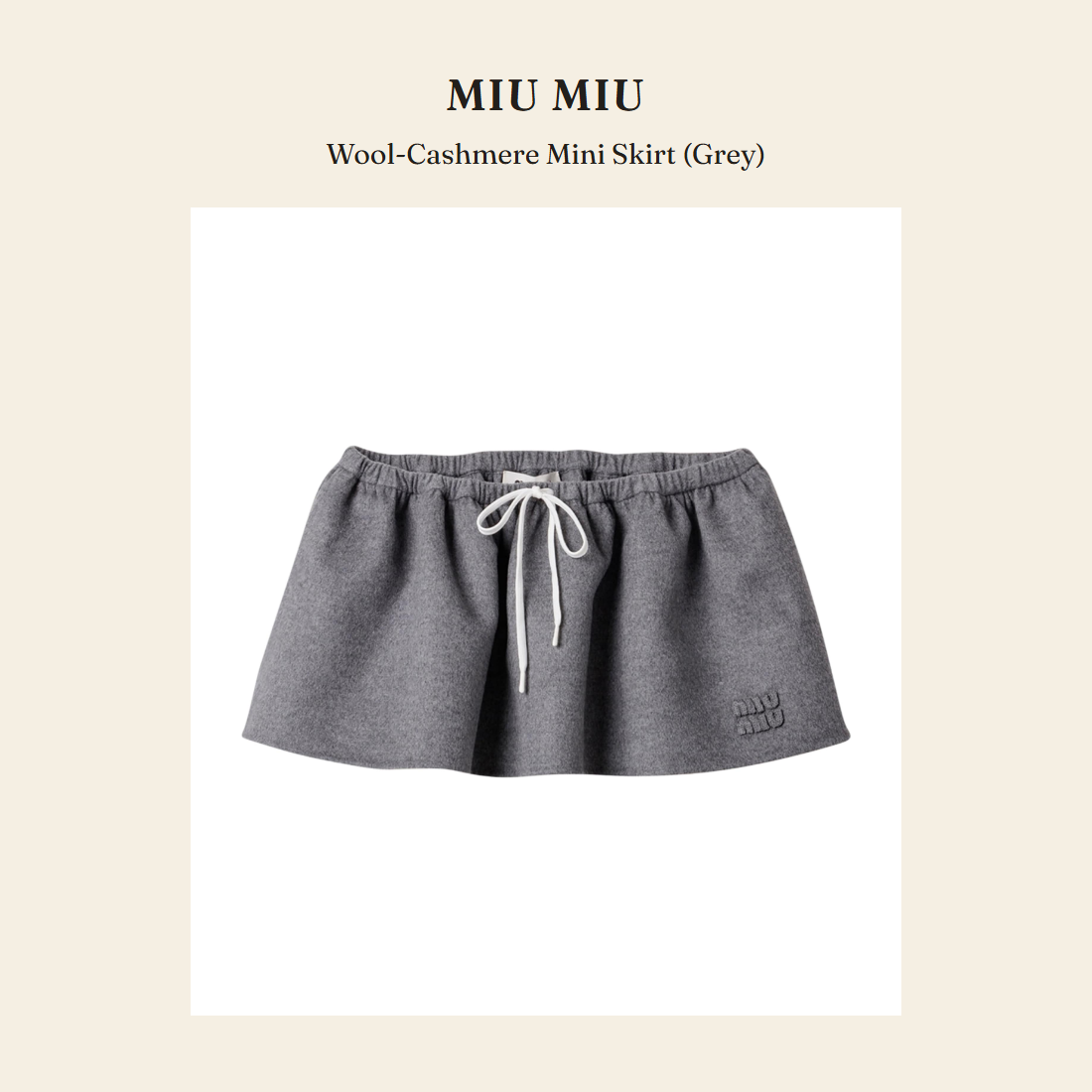 미우미우(Miu Miu) Wool-Cashmere Mini Skirt (Grey) - 영국 정품 직수입 | Lhea UK(레아영국)