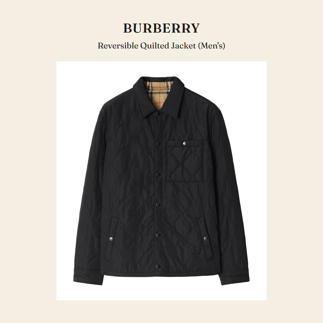 버버리(Burberry) Reversible Quilted Jacket (Men's) - 영국 정품 직수입 | Lhea UK(레아영국)