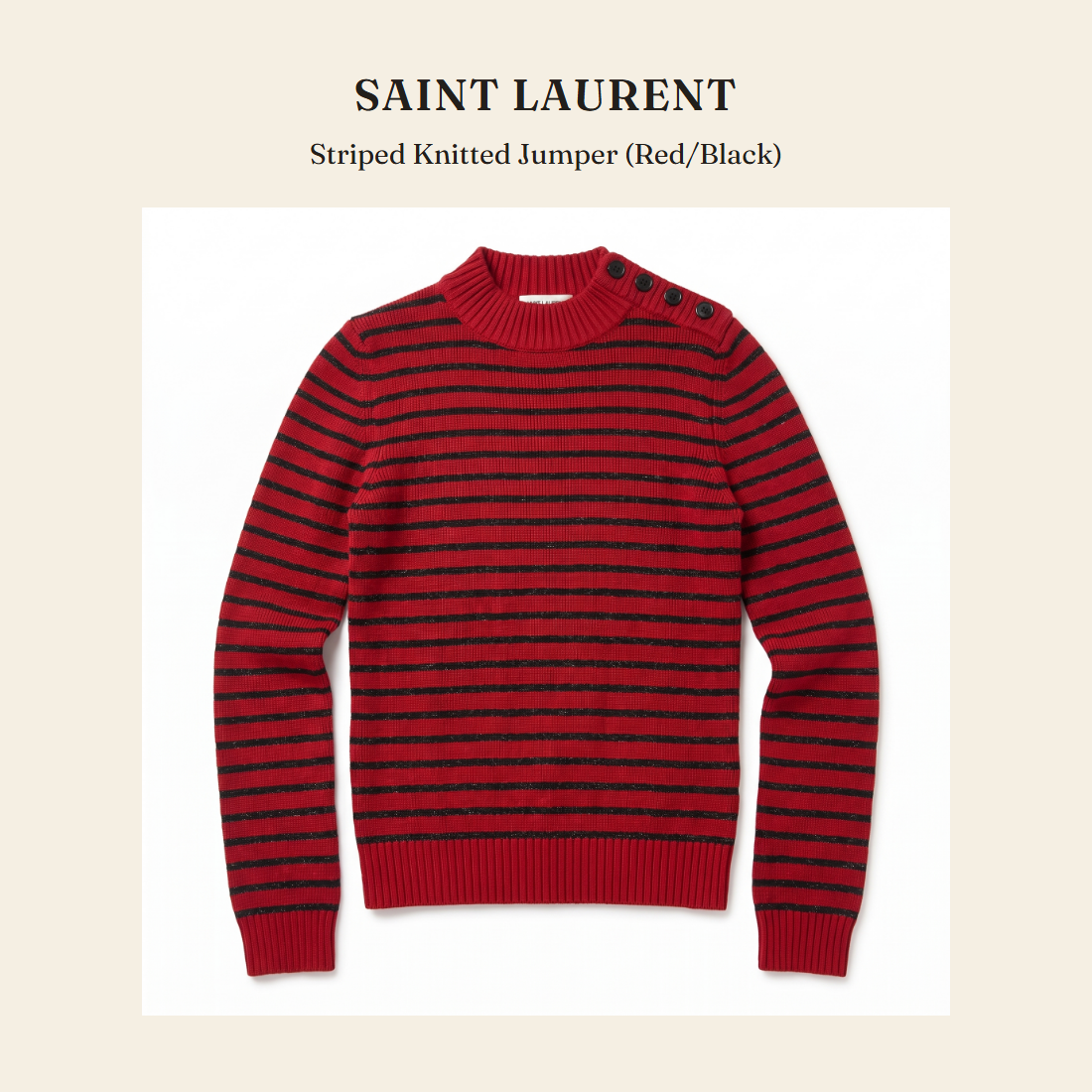 생로랑(Saint Laurent) Striped Knitted Jumper (Red/Black) 니트웨어 - 영국 정품 직수입 | Lhea UK(레아영국)