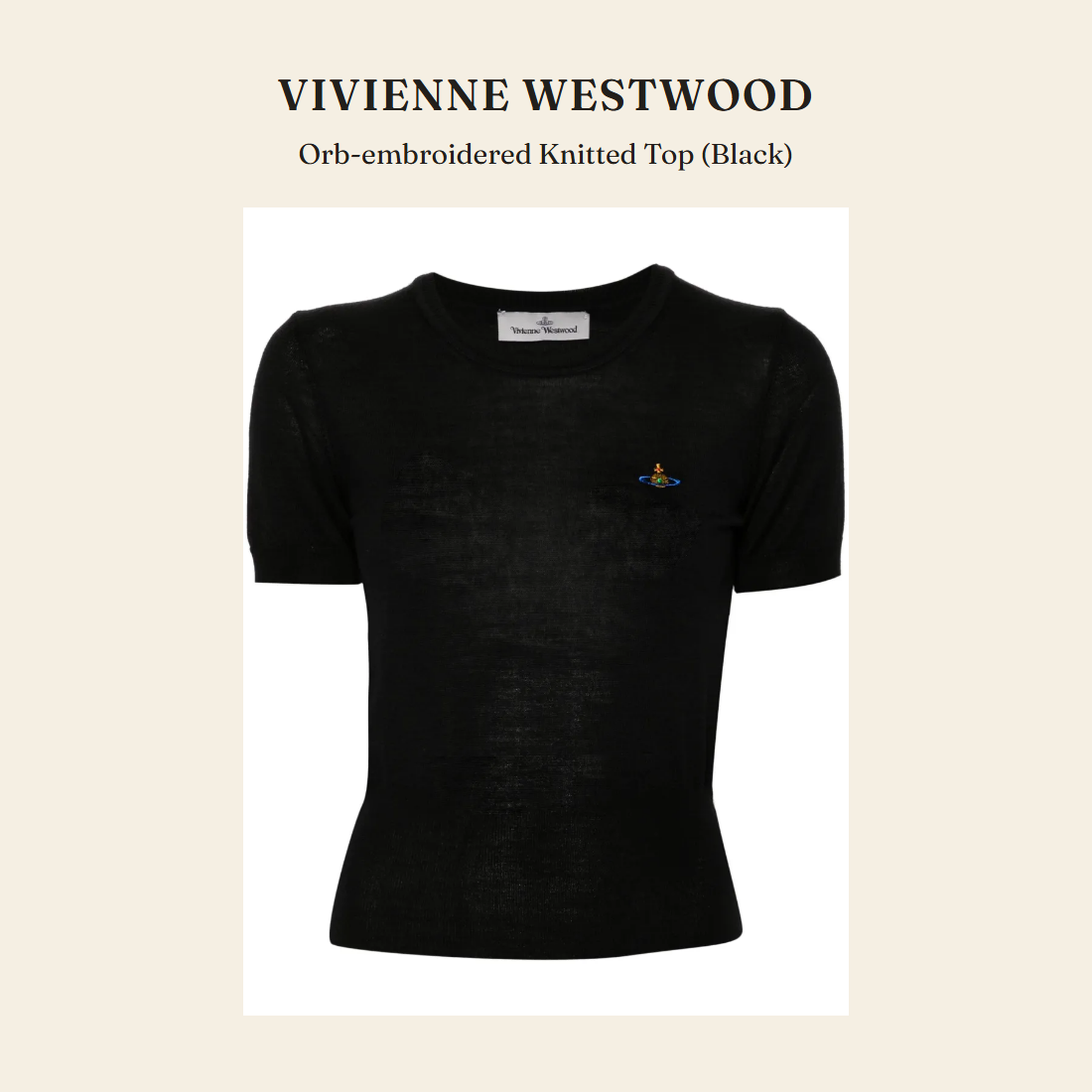 비비안 웨스트우드(Vivienne Westwood) Orb-embroidered Knitted Top (Black) - 영국 정품 직수입 | Lhea UK(레아영국)