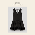 가니(GANNI) Dress In Lace Satin (Black) 원피스 - 영국 정품 직수입 | Lhea UK(레아영국)