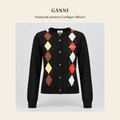 가니(GANNI) Diamond-pattern Cardigan (Black) - 영국 정품 직수입 | Lhea UK(레아영국)