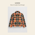 가니(GANNI) Blazer In Graphic Check (Orange) - 영국 정품 직수입 | Lhea UK(레아영국)
