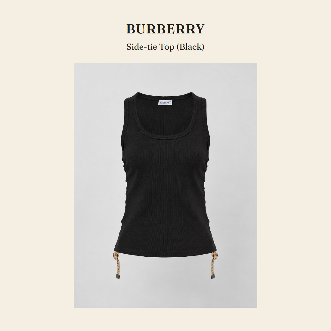 버버리(Burberry) Side-tie Top (Black) - 영국 정품 직수입 | Lhea UK(레아영국)