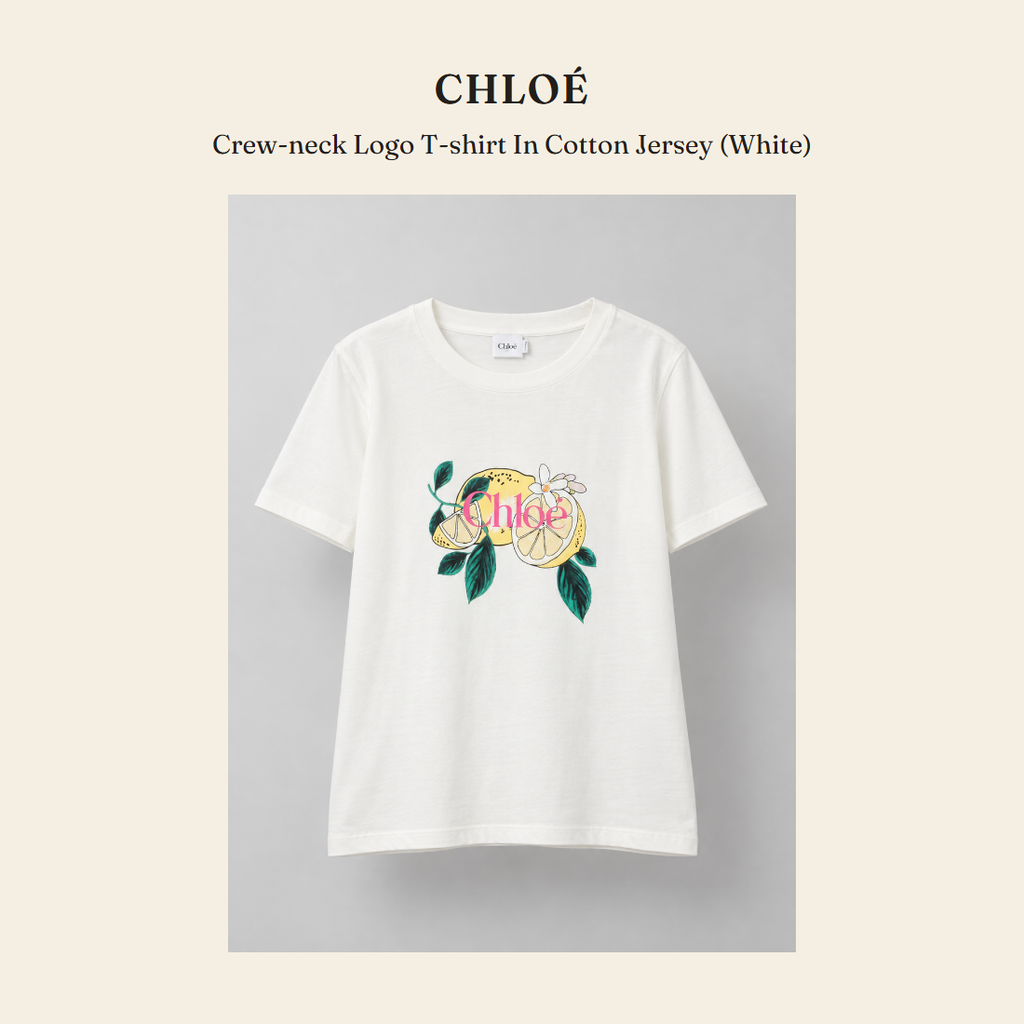 클로에(Chloé) Crew-neck Logo T-shirt In Cotton Jersey (White) 셔츠 - 영국 정품 직수입 | Lhea UK(레아영국)