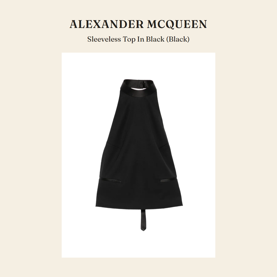알렉산더 맥퀸(Alexander McQueen) Sleeveless Top In Black (Black) - 영국 정품 직수입 | Lhea UK(레아영국)