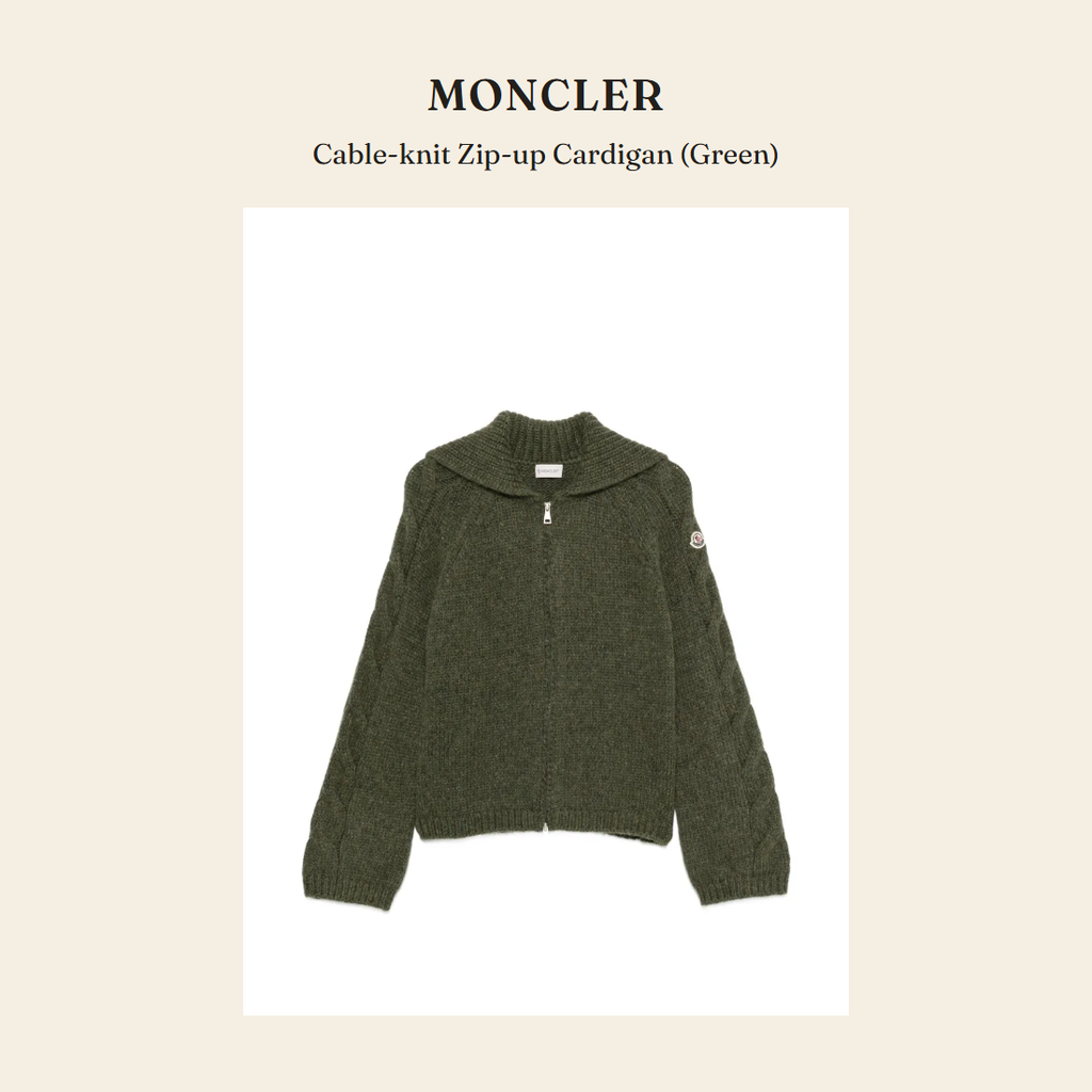 몽클레르(Moncler) Cable-knit Zip-up Cardigan (Green) - 영국 정품 직수입 | Lhea UK(레아영국)