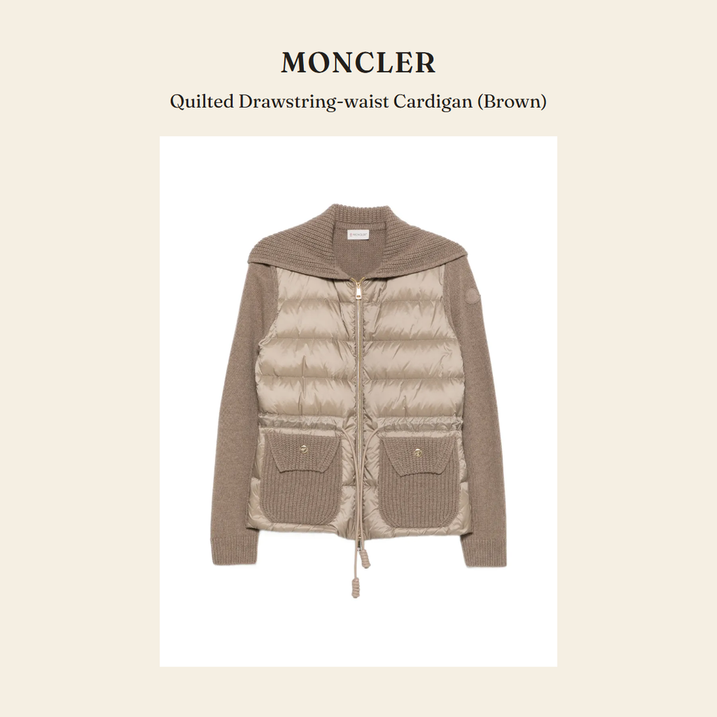 몽클레르(Moncler) Quilted Drawstring-waist Cardigan (Brown) - 영국 정품 직수입 | Lhea UK(레아영국)