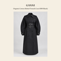 가니(GANNI) Organic Cotton Belted Trench Coat (099 Black) - 영국 정품 직수입 | Lhea UK(레아영국)