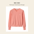 미우미우(Miu Miu) Wool Logo V-Neck Sweater (Orange) 니트웨어 - 영국 정품 직수입 | Lhea UK(레아영국)