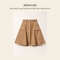 몽클레르(Moncler) Flap-Pocket Logo-Patch Woven Mini Skirt (Open Brown) - 영국직구 정품 | 레아영국