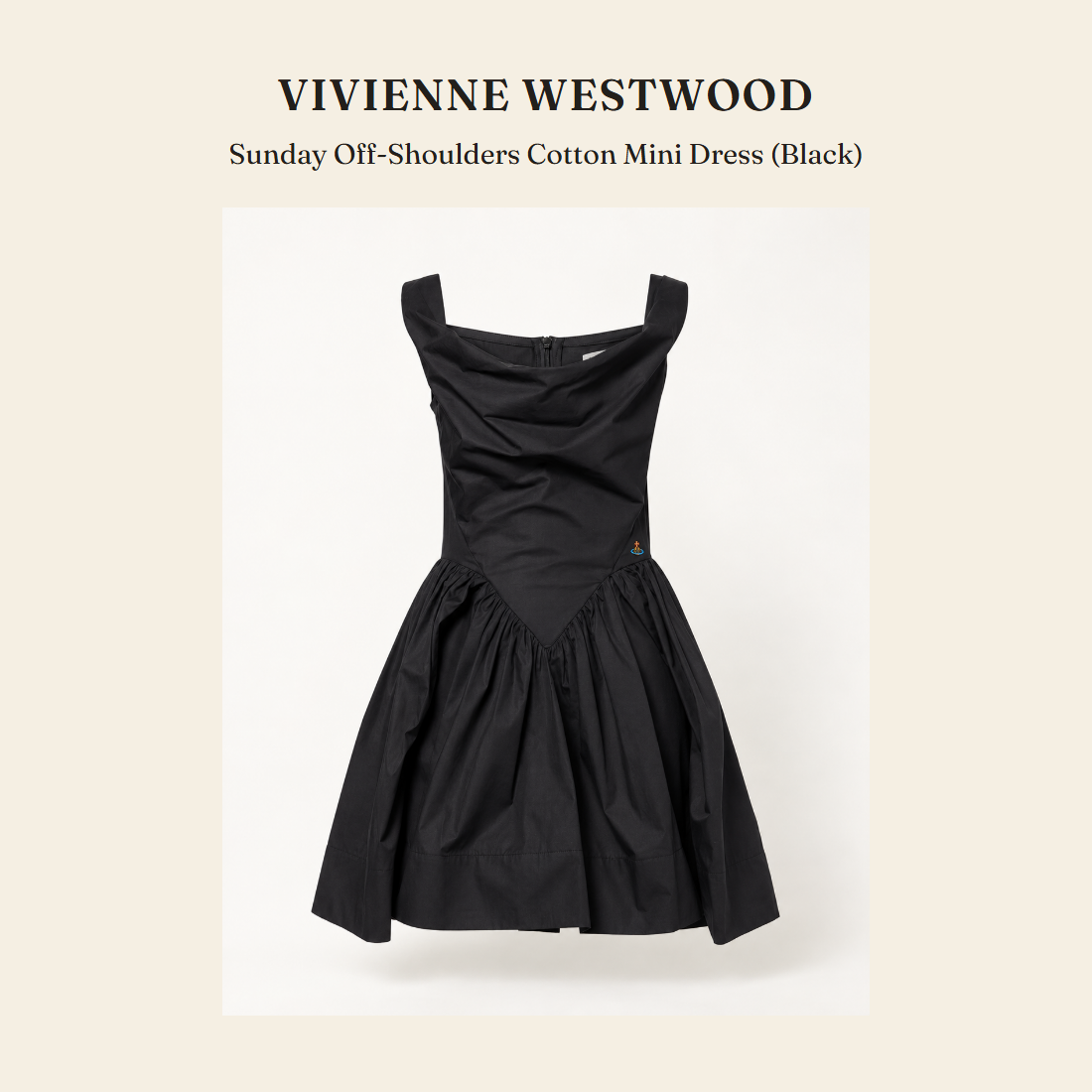 비비안 웨스트우드(Vivienne Westwood) Sunday Off-Shoulders Cotton Mini Dress (Black) 원피스 - 영국 정품 직수입 | Lhea UK(레아영국)